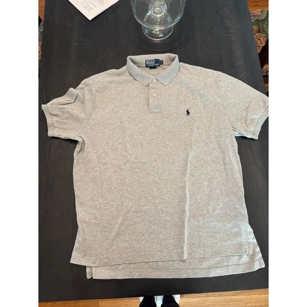 NWOT Men's Ralph Lauren Gray cotton Polo, size L